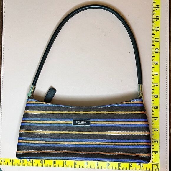 kate spade Handbags - Vintage Kate Spade New York Shoulder Purse Bag Multiple Fall Color Striped Great